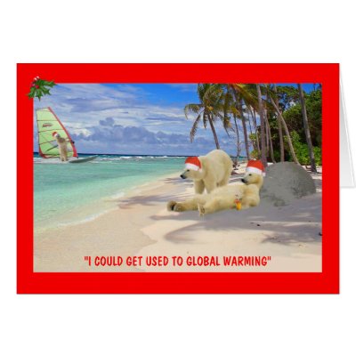 Funny Polar Bear Christmas Greeting Card by Cardsharkkid