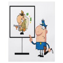 funny police officer showing ganster suspect custom flyer