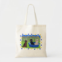 Funny Pool Party Labradors Canvas Bag