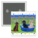 Funny Pool Party Labradors Pinback Button