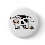 Funny Pooping Cow Button