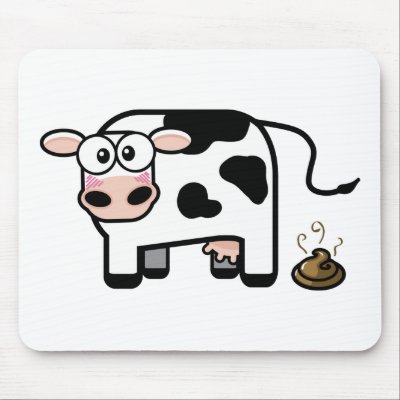 Funny Pooping Cow Mousepad by LisaMarieDesign