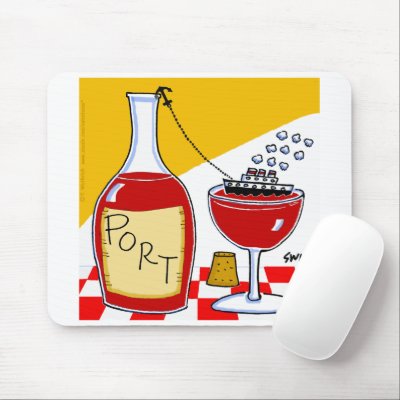 Funny Port Wine Mouse Pad by Swisstoons