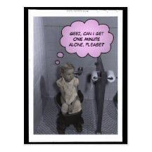 Funny Postcard - Girl on a Toilet