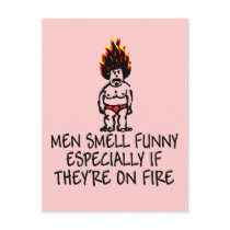 Funny postcards for women-men smell funny