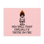 Funny postcards for women-men smell funny design