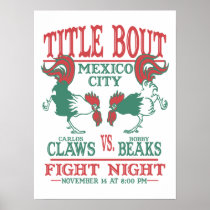 Funny Poster Mexican Cock Fight