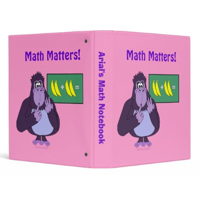 Funny Purple Counting Gorilla Cartoon Math Binder by alinaspencil