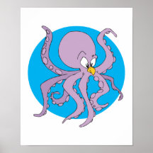 funny purple octopus posters