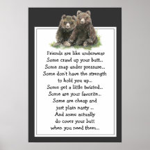 Funny Quote About Friends are Like Underware Posters
