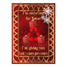 Funny recycling  presents for  Christmas Custom Invitation