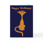 Funny red cat birthday card
