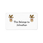 Funny Red Nose Reindeer Head Personalized Address Labels