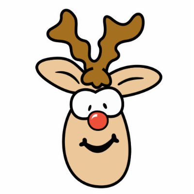 Funny Red Nose Reindeer Head Acrylic Cut Out by doonidesigns