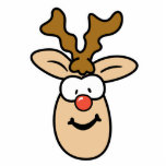 Funny Red Nose Reindeer Head photo sculptures