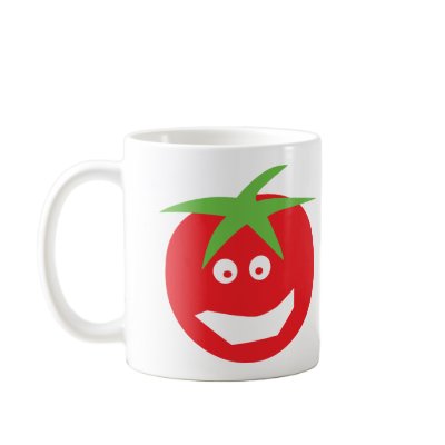 funny red tomato icon mugs by Tomaniac