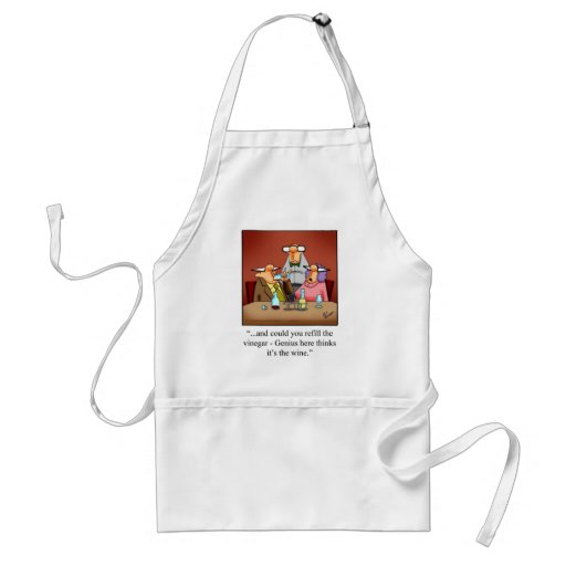 Funny Red Wine Cartoon Gift! Aprons