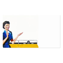 Funny Retro Housewife with Washing Machine