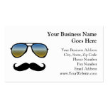 Funny Retro Sunglasses with Moustache Business Card Template