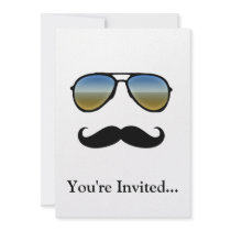 Funny Retro Sunglasses with Moustache Invite