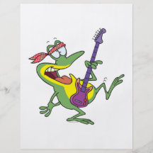 funny rock and roll bass guitar froggy frog flyer