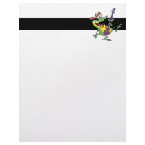 funny rock and roll bass guitar froggy frog letterhead template