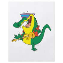 funny rock and roll crocodile music cartoon personalized flyer