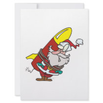 funny rocket santa claus cartoon announcement