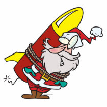 funny rocket santa claus cartoon acrylic cut outs
