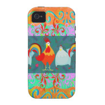 Funny Rooster Hen Funky Chicken Farm Animal Gifts Vibe iPhone 4 Covers