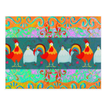 Funny Rooster Hen Funky Chicken Farm Animal Gifts Post Card