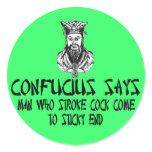 Funny rude Confucius slogan stickers