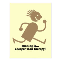 Funny running postcard