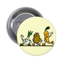 funny running vegetables button