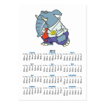 funny sad put on happy face elephant cartoon business card