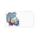 funny sad put on happy face elephant cartoon custom address labels