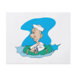 funny sailor floating in raft flyer