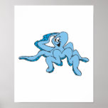 funny saluting octopus print