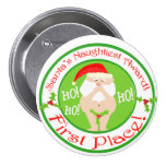 Funny Santa Christmas Button