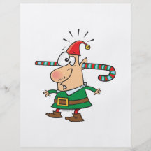 funny santa elf with candy cane thru ears full color flyer