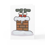 funny santa stuck in chimney card