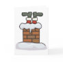 funny santa stuck in chimney card