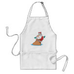 funny santa stuck in chimney cartoon aprons