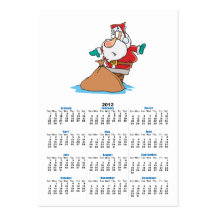 funny santa stuck in chimney cartoon business cards