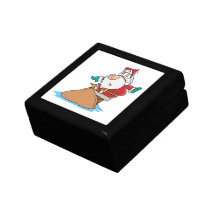 funny santa stuck in chimney cartoon jewelry box