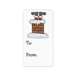 funny santa stuck in chimney personalized address label