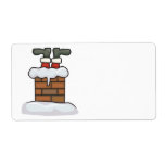 funny santa stuck in chimney personalized shipping label