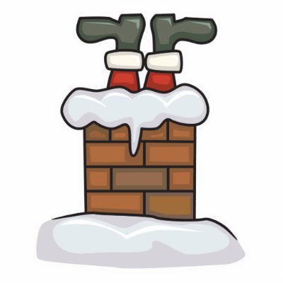 funny santa stuck in chimney acrylic cut outs by doonidesigns