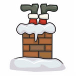 funny santa stuck in chimney photo sculptures