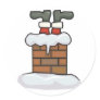 funny santa stuck in chimney sticker